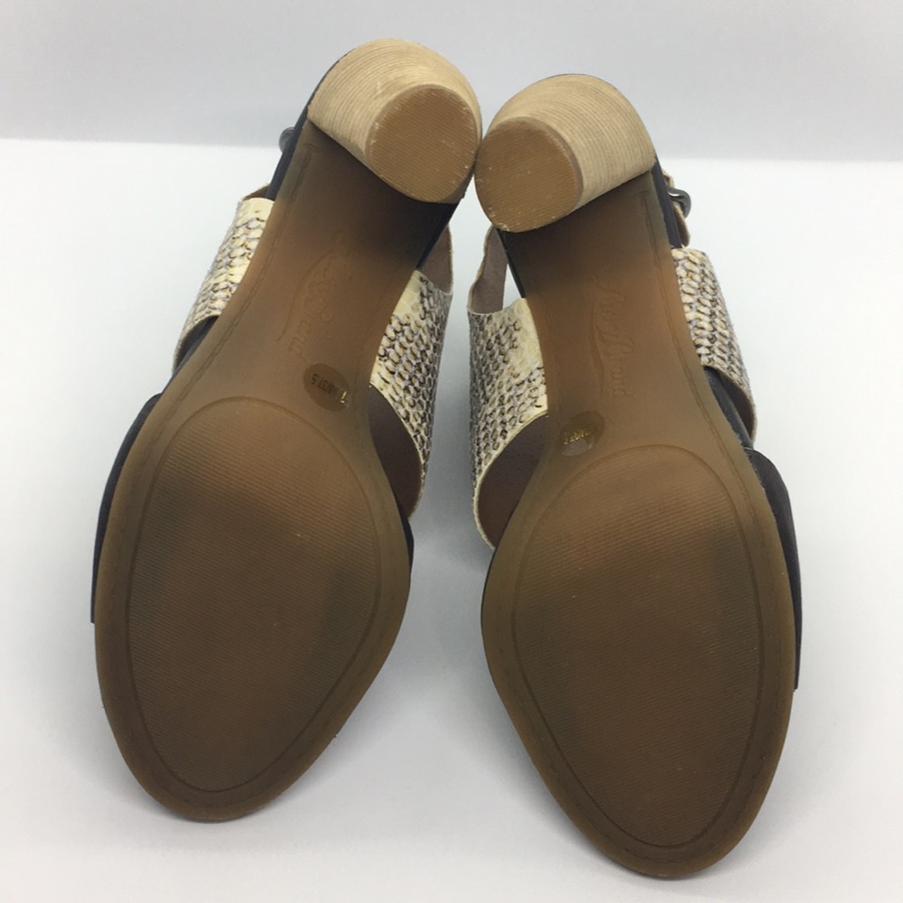 NWOT! LuckyBrand Leather Snakeskin Heels - Picture 6 of 8